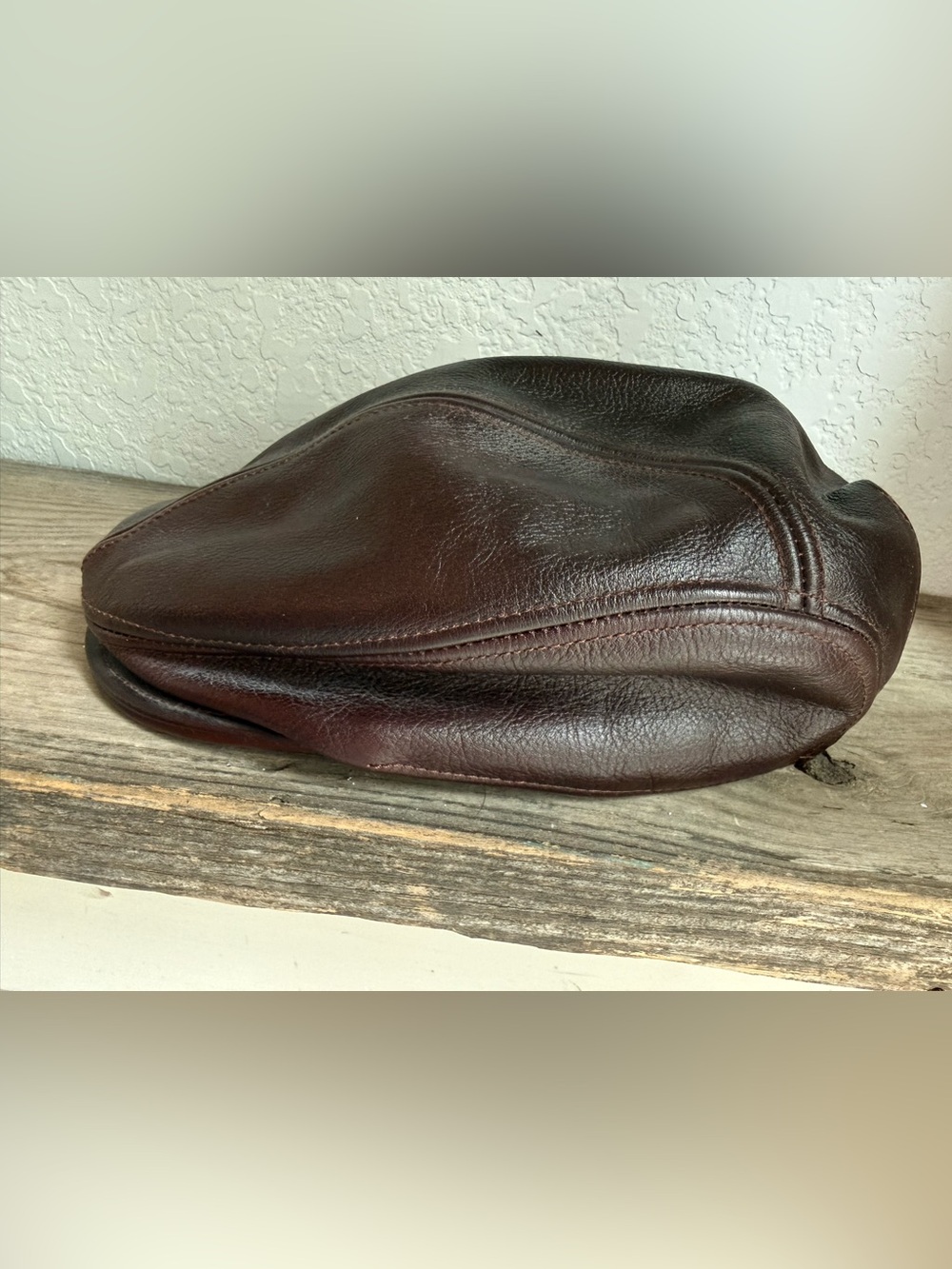 “Vintage Scala Classics Brown Leather Newsboy Driving Cap Hat S/M Gatsby Cabbie”